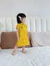 千碩森2025提花兒童旗袍透氣舒適生日禮服夏季連衣裙純色氣質(zhì)新中式旗袍 姜黃提花旗袍(花紋不定) 110 曬單實拍圖