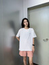 回力白色短袖t恤女正肩2025新款爆款中學(xué)生純色休閑半袖夏季純棉體恤 曬單實拍圖