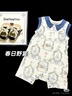 DOMIAMIA嬰兒連體衣夏季薄款衣服翻領(lǐng)哈衣爬爬服短袖Polo衫清涼夏裝 春日宴野 90cm 曬單實(shí)拍圖