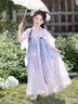旗鉑漢服女童夏季2025新款兒童古風唐裝夏季女孩公主裙連衣裙童裝 無盡浮華 130 曬單實拍圖