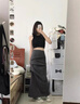 粉媚夢裙子女夏季半身裙包臀長裙2025新款修身顯瘦顯高小個子半裙a字裙 褶皺開叉包臀半身裙 M 【建議105斤以內(nèi)】 曬單實拍圖