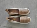 卡帝樂(lè )鱷魚(yú)真軟皮厚底坡跟中年媽媽涼鞋女時(shí)尚女鞋外穿輕便休閑單鞋軟底皮鞋 米白色 38 曬單實(shí)拍圖