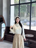 茵曼休閑復(fù)古花苞半身裙2025秋季女裝新款松緊腰顯瘦A字裙 深卡其 S 曬單實(shí)拍圖
