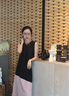 歌芭杉（GEBASHAN）品牌女裝拼接撞色連衣裙女2025夏季新款無(wú)袖設計感法式氣質(zhì)長(cháng)裙子 黑色 S 曬單實(shí)拍圖