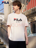FILA 斐樂官方情侶款針織短袖衫2025春季新款休閑簡約舒適純棉T恤 云菇白-WT L 175/96A 曬單實(shí)拍圖