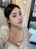 PWLS999足銀愛心月光石耳釘女時尚個性高級感耳環(huán)小巧精致養(yǎng)耳洞耳飾 愛心月光石耳釘【999足銀】 曬單實拍圖