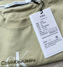Calvin KleinJeans夏季男女情侶中性ck經(jīng)典刺繡印花休閑純棉短袖T恤J323483 LFU-豆汁黃 M 曬單實拍圖