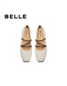 百麗（Belle）扣帶時裝瑪麗珍鞋女2025春新真皮時尚優(yōu)雅鞋B2418AQ5 米白 36 (230mm) 曬單實拍圖