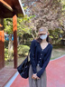 DAVEY MODE小眾別致上衣女早秋2025新款V領(lǐng)針織衫冬季短款毛衣女 黑色【時尚百搭+品質(zhì)】 M (建議90-100斤) 曬單實拍圖