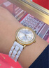 GIOIO陶瓷表帶白色女適用斯沃琪歐米茄聯(lián)名阿瑪尼依波dw鋼帶手表鏈男女 (J7)五珠陶瓷款-白間金 22mm 曬單實(shí)拍圖