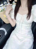 妙奕嘉法式連衣裙裙子女夏2025新款長(cháng)裙小個(gè)子顯瘦白色連衣裙新品公主裙 泡泡袖系帶裙n M 【建議115內】 曬單實(shí)拍圖
