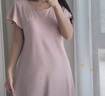 蕉內(nèi)300S女士睡裙莫代爾夏季涼感短袖睡衣防走光花瓣袖帶杯bra家居服 曬單實拍圖