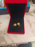 中國黃金（CHINA GOLD）玫瑰花黃金耳釘女足金花朵彎鉤耳墜耳飾520禮物送媽媽女友送老婆 今/次日達*玫瑰耳墜+S925銀耳鉤 約0.6g 曬單實(shí)拍圖