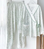 INSAHO月子服睡衣春夏季純棉產(chǎn)后哺乳衣家居服套裝懷孕期孕婦睡衣孕婦褲 青花水墨畫(huà)綠色套裝【A類(lèi)95%棉】-25 XXL（建議145-170斤） 曬單實(shí)拍圖