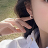 京蔻迪歐泊石耳圈耳環(huán)女小眾設計感耳飾2025新款銀針耳釘耳扣 無 曬單實拍圖