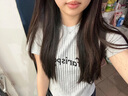 妙奕嘉灰色短袖女t恤新款2025年女士潮流顯瘦上衣純欲辣妹夏季女裝女生 字母豎條灰色短袖 XL 【建議105-120斤】 曬單實拍圖