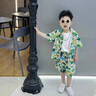 G.DUCKKIDS小黃鴨男童套裝夏季帥氣男寶寶衣服兒童夏裝中小童薄款花襯衫三件 襯衫-短褲兩件套 100 cm 曬單實拍圖