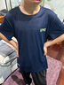 鴻星爾克男童短袖兒童t恤簡(jiǎn)約短袖百搭男童t恤中大童兒童短袖 藍黑色 2012 150 曬單實(shí)拍圖