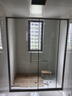 簡(jiǎn)藝槍灰色淋浴房衛生間玻璃隔斷一字型家用浴室干濕分離極窄浴屏 2U 槍灰1.5-1.59m/2.0m高鋼化貼膜 曬單實(shí)拍圖