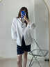 派吉鯊秋季新款百搭ins港風(fēng)原宿簡(jiǎn)約通勤風(fēng)女襯衫韓版設計百搭襯衣女 965白色 M 建議90-105斤 曬單實(shí)拍圖