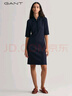 GANT/甘特中長(zhǎng)裙多巴胺秋冬新款女士時(shí)尚五分袖Polo領(lǐng)隱藏扣連衣裙 433夜藍(lán)色 M 曬單實(shí)拍圖