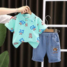 迪士尼（Disney）品牌嬰兒夏裝男寶寶兩件套分體夏季薄款短袖套裝夏天衣服洋氣 藍(lán)色 120 cm 曬單實(shí)拍圖