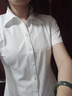 女士純棉短袖白襯衫新款洋氣夏高端免燙雅戈商務(wù)職業(yè)裝通勤襯衣爾 白色V領(lǐng) （短袖） 38 （110-120斤） 曬單實(shí)拍圖
