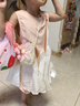 班喜迪女童夏裝連衣裙新款洋氣寶寶周歲禮服小女孩背心裙夏季兒童公主裙 粉色 100 曬單實拍圖