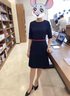 晨芙職業(yè)連衣裙女短袖夏季高腰正裝酒店前臺接待工裝珠寶美容院工作服 538深藍色(短袖) XL 建議110-120斤 曬單實(shí)拍圖