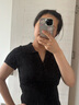 妙奕嘉短袖t恤女polo衫新款2025年夏季白色打底衫洋氣黑色上衣正肩內搭 polo領(lǐng)紐扣正肩黑色短袖 均碼 【建議85-110斤】 曬單實(shí)拍圖