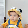 XELECPOCKET嬰兒帽子秋冬款0-3歲兒童大帽檐漁夫帽小月齡男孩女寶寶可調節帽 黃色 【3-22個(gè)月 x 頭圍 42-48cm】 曬單實(shí)拍圖