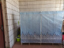 梦卡莱（MENGKALAI） 布衣柜 简易衣柜实木防潮双人衣柜简易超大空间收纳 衣柜布现代简约衣橱 2.05米蓝色城堡 实拍图