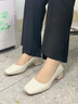 冶芷職業(yè)工作單鞋皮鞋女上班通勤中跟高跟鞋粗跟久站不累正裝單鞋女 杏色 37 曬單實(shí)拍圖