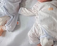 貝瑞加（Babyprints）嬰兒連體衣2件裝新生兒純棉內(nèi)衣長(zhǎng)袖四季爬服寶寶哈衣薄款 白藍(lán)59 曬單實(shí)拍圖