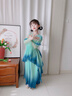 雷姆汀兒童中國舞蹈女童表演飄逸演出服仙氣九歌古典舞山鬼同款服裝藝考 ..青藍漸變套裝(紗衣+吊帶+褲裙) 160 曬單實拍圖
