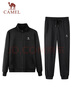 駱駝（CAMEL）跑步運動(dòng)套裝男立領(lǐng)長(cháng)袖兩件套運動(dòng)服 7C1226L5464 幻影黑 XXXL 曬單實(shí)拍圖