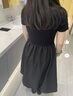熱風(fēng)連衣裙女2025年夏季新款女士針?biāo)笮蓍e百搭舒適寬松顯瘦拼接裙子 01黑色 M 曬單實(shí)拍圖