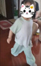 babycare山茶花短袖套裝2025春夏新款短袖短褲家居服寶寶睡衣 奶白綠 110  曬單實(shí)拍圖