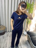 凡古拉女裝運(yùn)動服2025夏季新款時尚洋氣休閑兩件套寬松舒適戶外跑步 寶藍(lán) 女XL/110-120斤 曬單實(shí)拍圖