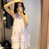UR【HOT】2025夏季新款女裝薄紗掛脖褶皺無袖連衣裙UYU750101 淡紫 S 曬單實拍圖