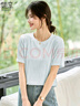 她享短袖t恤女圓領(lǐng)肌理面料短袖上衣設計感百搭T恤打底衫女T52T049 曬單實(shí)拍圖