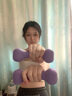 CALLIVEN女士小啞鈴浸塑家用練手臂美背家用健身器材紫色一對裝2kg*2 曬單實拍圖