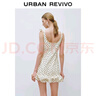 UR2025夏季新款女裝法式波點(diǎn)修身系帶荷葉邊連衣裙UWG750165 米白印花 XS 曬單實(shí)拍圖