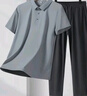 羅蒙短袖T恤套裝夏季冰絲防曬速干polo衫簡(jiǎn)約休閑戶外男士?jī)杉?曬單實(shí)拍圖
