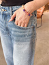 Calvin KleinJeans25早秋女美式復(fù)古潑墨效果ck純棉松弛感闊腿牛仔褲47C702G X0N-牛仔淺藍(lán) 28 曬單實(shí)拍圖