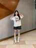JIOESC莫代爾睡衣女款2025新款可愛卡通帶胸墊短袖薄款可外穿家居服套裝 蛋糕派對(duì) L 【90-110斤】 曬單實(shí)拍圖