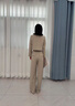 羅蒙（ROMON）小香風(fēng)時尚套裝女2025新款春秋季輕奢高級感減齡洋氣質(zhì)漂亮一整套 卡其色- M 曬單實拍圖
