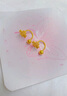 中國(guó)黃金（CHINA GOLD）黃金耳釘女士足金四葉草耳釘純金七夕情人節(jié)禮物送女友老婆 足金四葉草耳釘約2.1g 曬單實(shí)拍圖