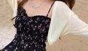 柯蘭娜冰絲針織開衫外搭白色防曬衣女夏季薄款吊帶裙坎肩罩衫空調(diào)衫外套 米杏色 薄款 均碼 建議80-130斤 曬單實拍圖