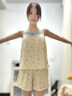 莫代爾吊帶睡衣女2026新款夏季冰絲薄款一體式帶胸墊夏天涼感家居服套裝 蘭芷玉軫 L  適合【100-120斤】 曬單實(shí)拍圖